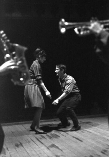 Deaf-mute young people dancing to music