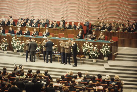 Meeting dedicated to Soyuz-6, Soyuz-7 and Soyuz-8 mission