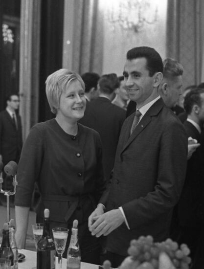 Soviet Olympic athletes Galina Prozumenshchikova and Georgy Prokopenko