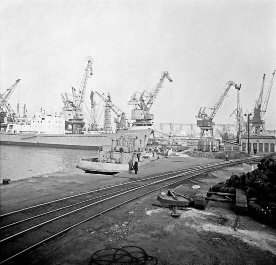 Merchant seaport in Zhdanov city