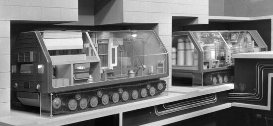 Mockup of a mobile nuclear power plant