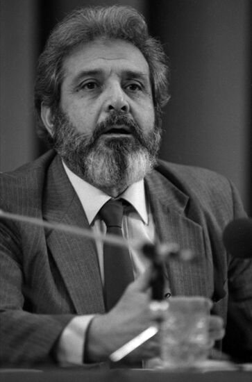 Participant in news conference at Soviet Foreign Ministry Rashid Atamalibekov