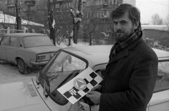 Part-time taxi driver A. Aboltinis