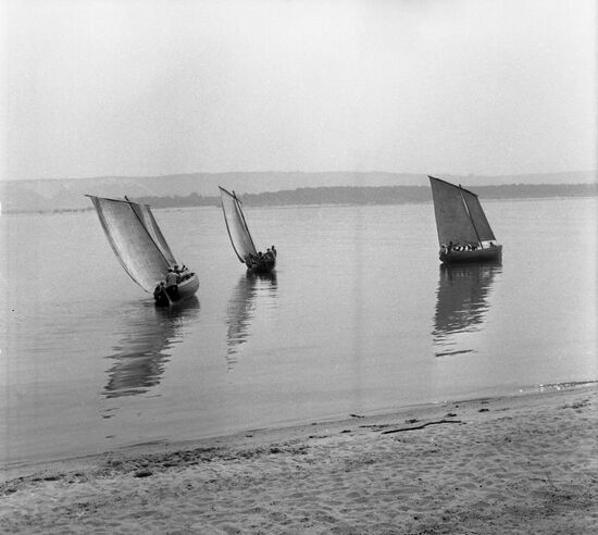 Tourists on Volga River