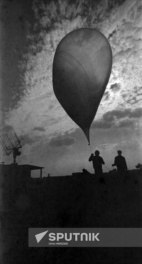 Launching weather balloon