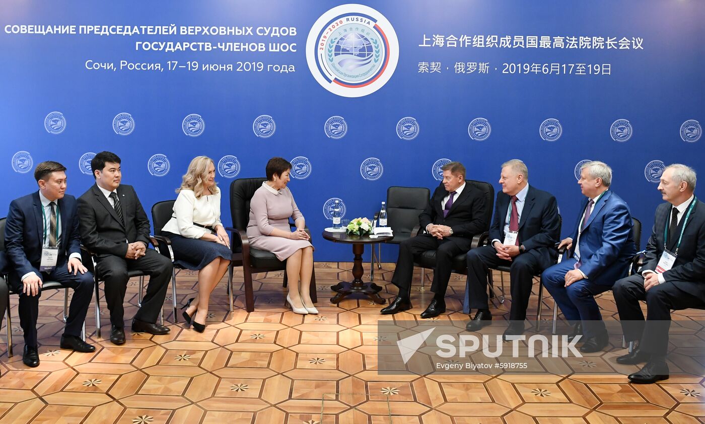 Meetings by Chief Justice of the Supreme Court of the Russian Federation Vyacheslav Lebedev with the delegations of the SCO supreme courts