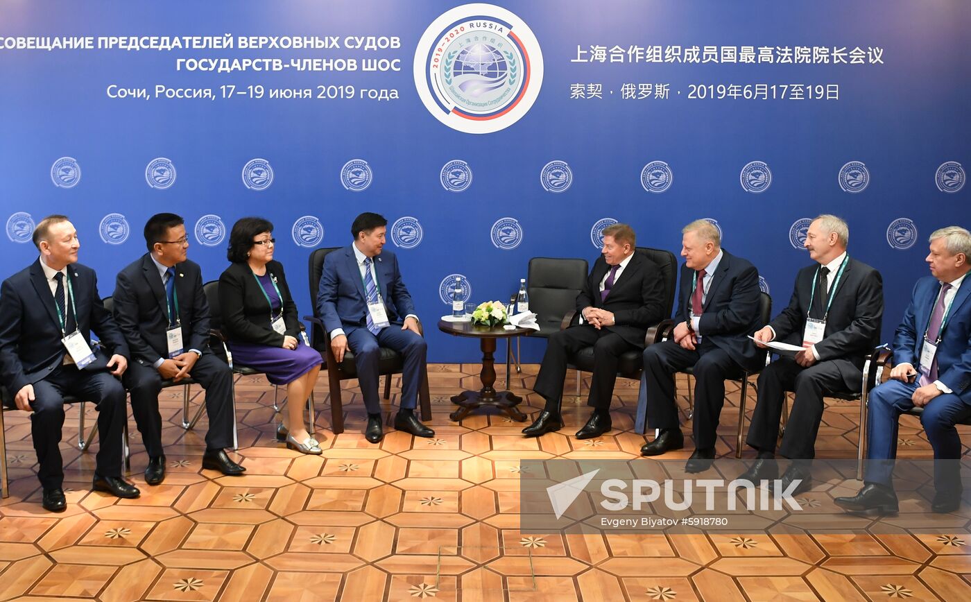 Meetings by Chief Justice of the Supreme Court of the Russian Federation Vyacheslav Lebedev with the delegations of the SCO supreme courts