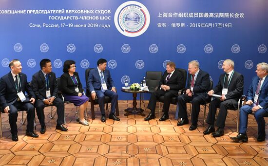 Meetings by Chief Justice of the Supreme Court of the Russian Federation Vyacheslav Lebedev with the delegations of the SCO supreme courts