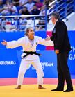 Italy's Odette Giuffrida reacts during the women's 52 kg half-light weight bronze medal judo contest against France's Amandine Buchard at the 2nd European Games in Minsk, Belarus. Location: Belarus, Minsk. Author: Vladimir Astapkovich/Sputnik. Belarus European Games Judo
