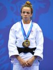 Bronze medalist Great Britain's Chelsie Giles poses for a photo during the awarding ceremony after the women's 52 kg half-light weight judo contest at the 2nd European Games in Minsk, Belarus. Location: Belarus, Minsk. Author: Vladimir Astapkovich/Sputnik. Belarus European Games Judo