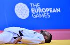 Italy's Matteo Medves reacts during the men's 66 kg half-light weight gold medal judo contest against Ukraine's Georgii Zantaraia at the 2nd European Games in Minsk, Belarus. Location: Belarus, Minsk. Author: Vladimir Astapkovich/Sputnik. Belarus European Games Judo