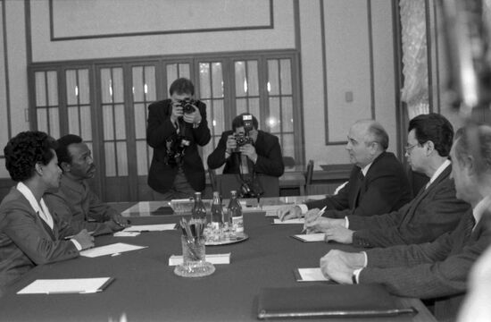 General Secretary of Workers' Party of Ethiopia Mengistu Haile Mariam visits USSR