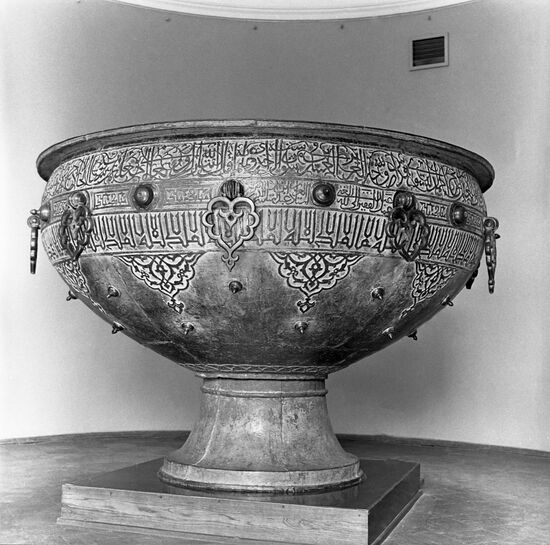 Bronze cauldron for mausoleum mosque of Khawaja Ahmed Yasawi in Yasi