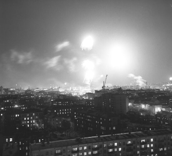 Fireworks on 50th anniversary of Komsomol