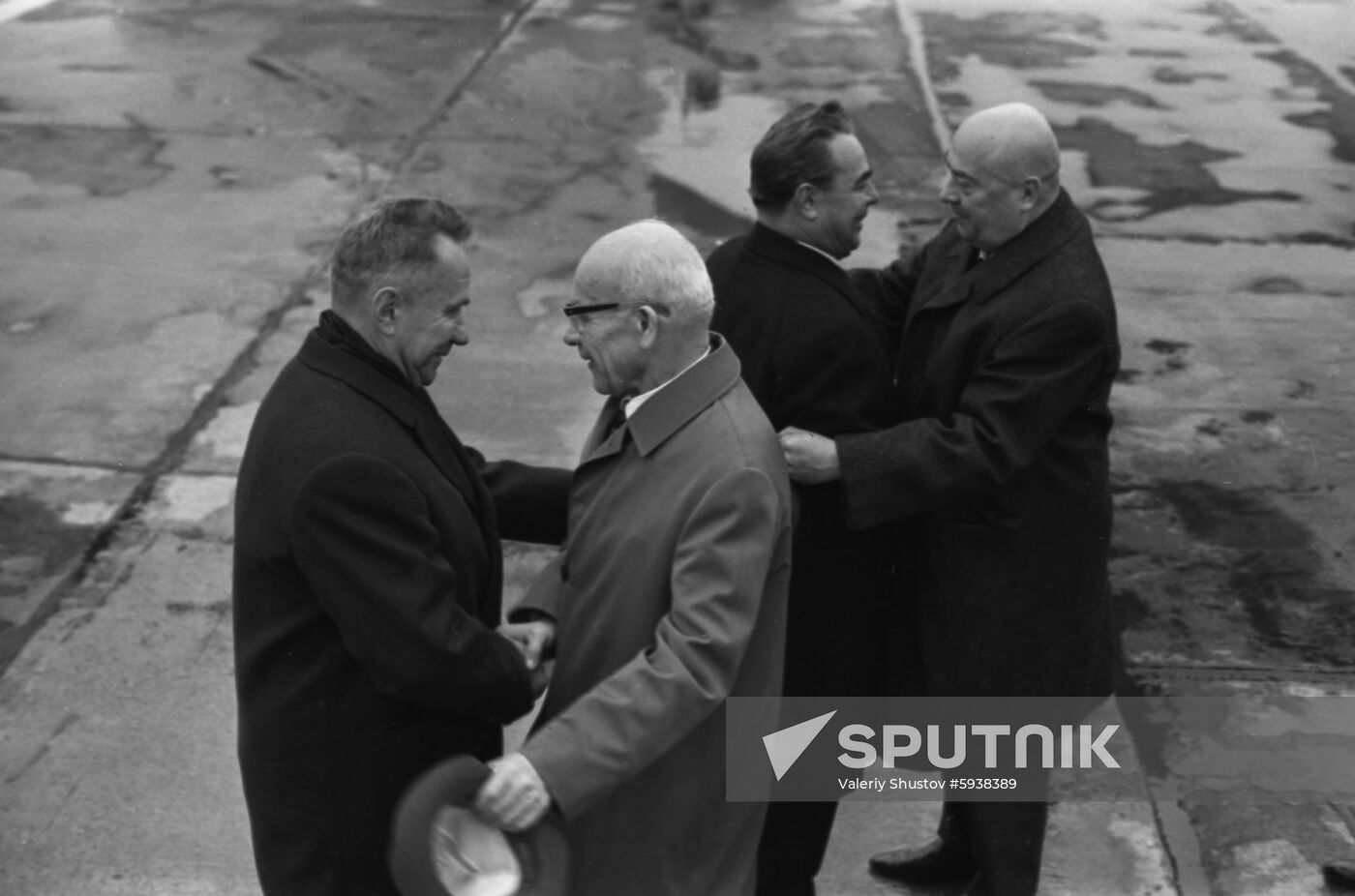Leonid Brezhnev, Alexei Kosygin and PUWP First Secretary Wladyslaw Gomulka