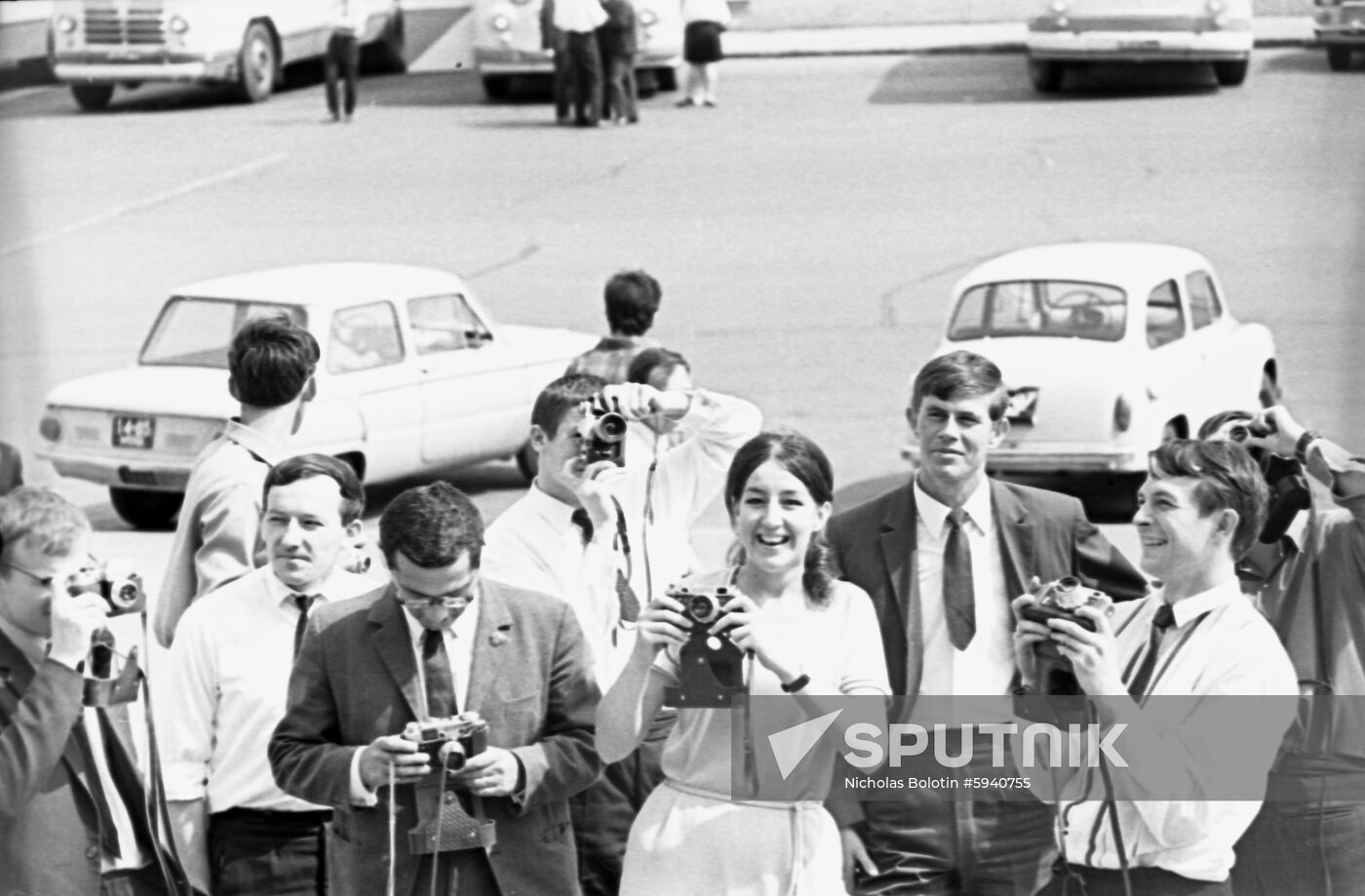 Foreign tourists in Moscow