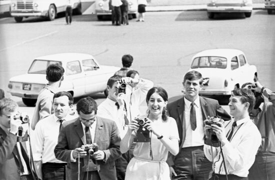Foreign tourists in Moscow