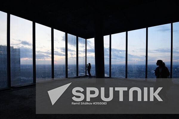 News conference on construction site of Europe's highest viewing platform