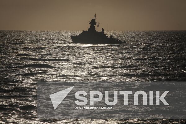 Manuevers of Russian Navy's Caspian Flotilla