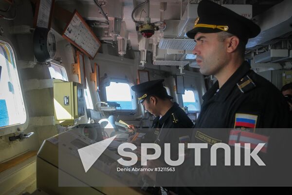 Manuevers of Russian Navy's Caspian Flotilla