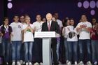 December 6, 2017. President Vladimir Putin at the Volunteer of Russia 2017 award ceremony at the Megasport Sport Palace, Moscow. Location: Russia, Moscow. Author: Ramil Sitdikov/Sputnik. President Vladimir Putin at Volunteer of Russia 2017 award ceremony