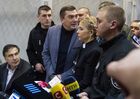 Action in support of Mikheil Saakashvili at court building in Kiev