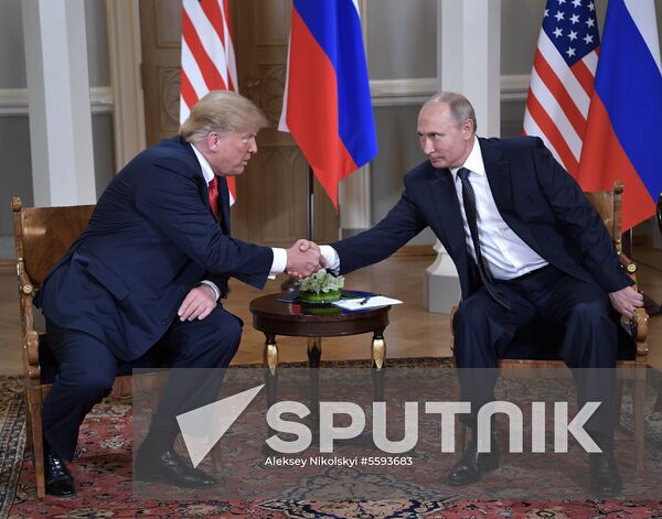 Russian President Vladimir Putin and US President Donald Trump meet in Helsinki
