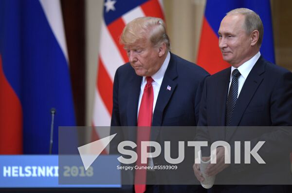 Russian President Vladimir Putin and US President Donald Trump meet in Helsinki
