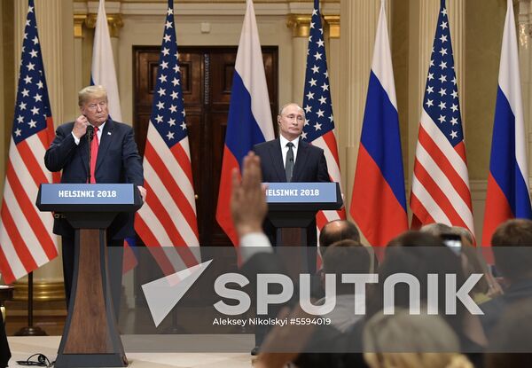Russian President Vladimir Putin and US President Donald Trump meet in Helsinki