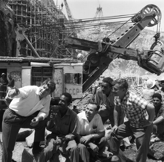 Aswan High Dam under construction