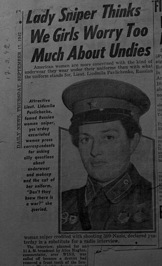 Great Patriotic War. Publication from American newspaper