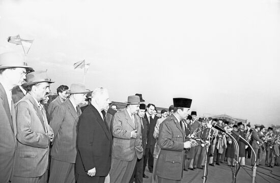 President of Indonesia Sukarno visits USSR