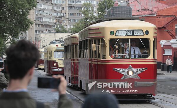 Russia Trams Parade