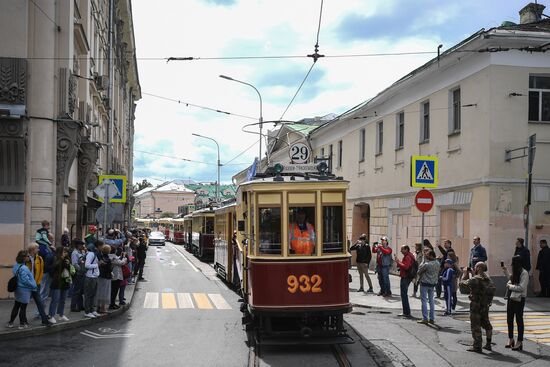 Russia Trams Parade