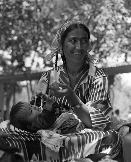 Sewing factory employee Khakima Ulmayeva