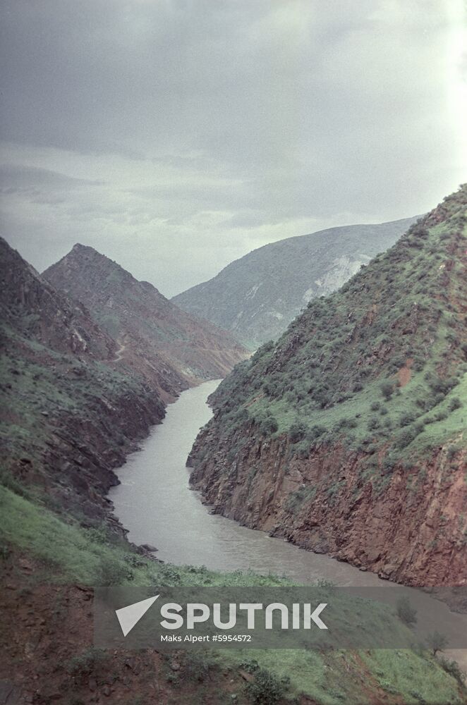 Vakhsh River in Tajikistan
