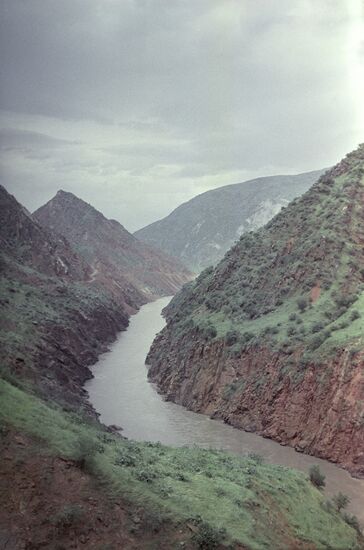 Vakhsh River in Tajikistan