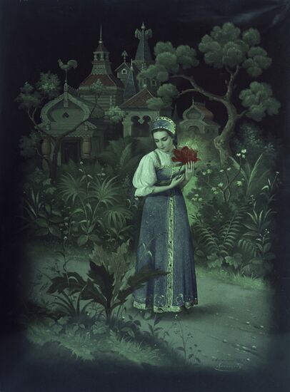 Fedoskino lacquer miniature