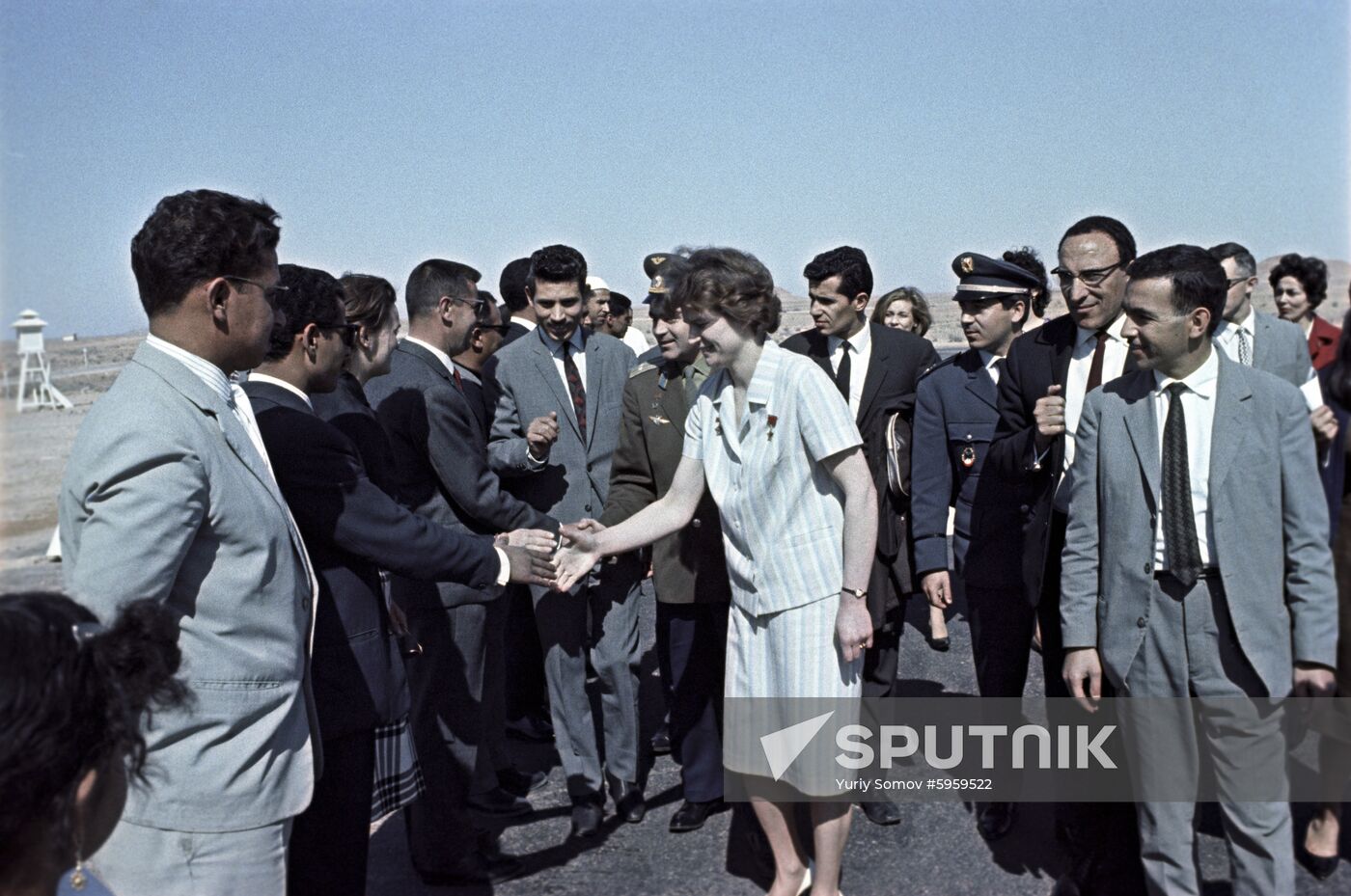 Cosmonauts Andriyan Nikolayev and Valentina Tereshkova in Algeria