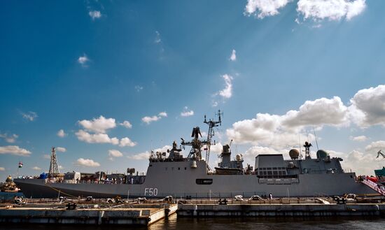 Russia India China Warships