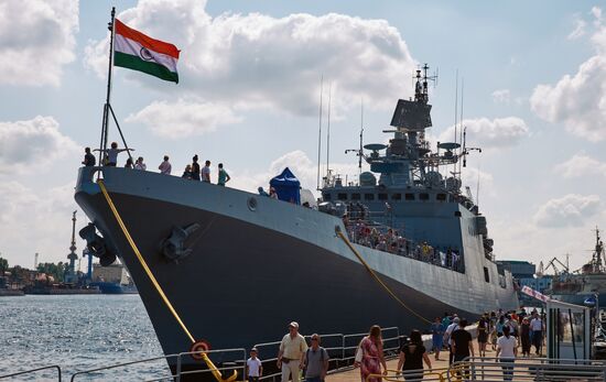 Russia India China Warships