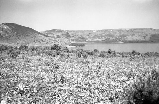 Goryacheye Lake on Kunashir Island