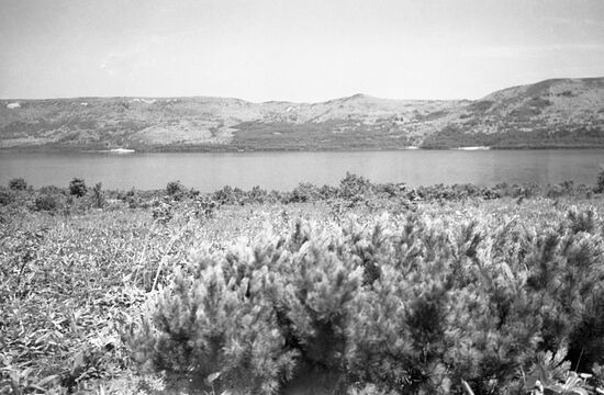 Goryacheye Lake on Kunashir Island