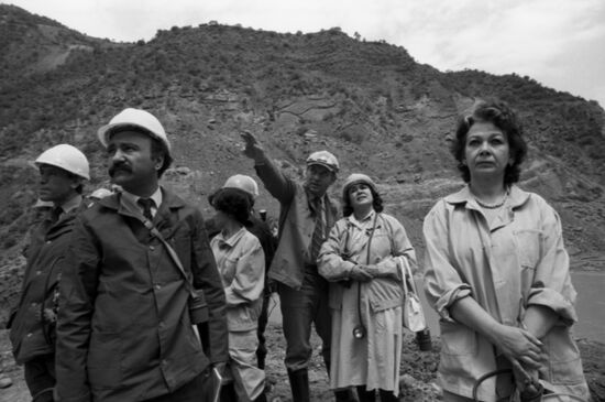 Rogunskaya Hydropower Plant under construction in Tajikistan