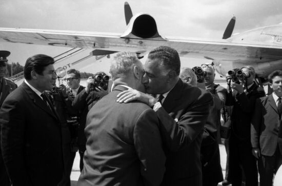 President of United Arab Republic Gamal Abdel Nasser visits USSR