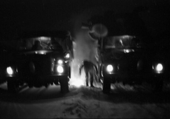 Winter road in the Magadan Region