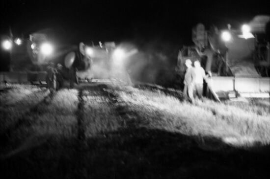 Night crops harvest in Kuban