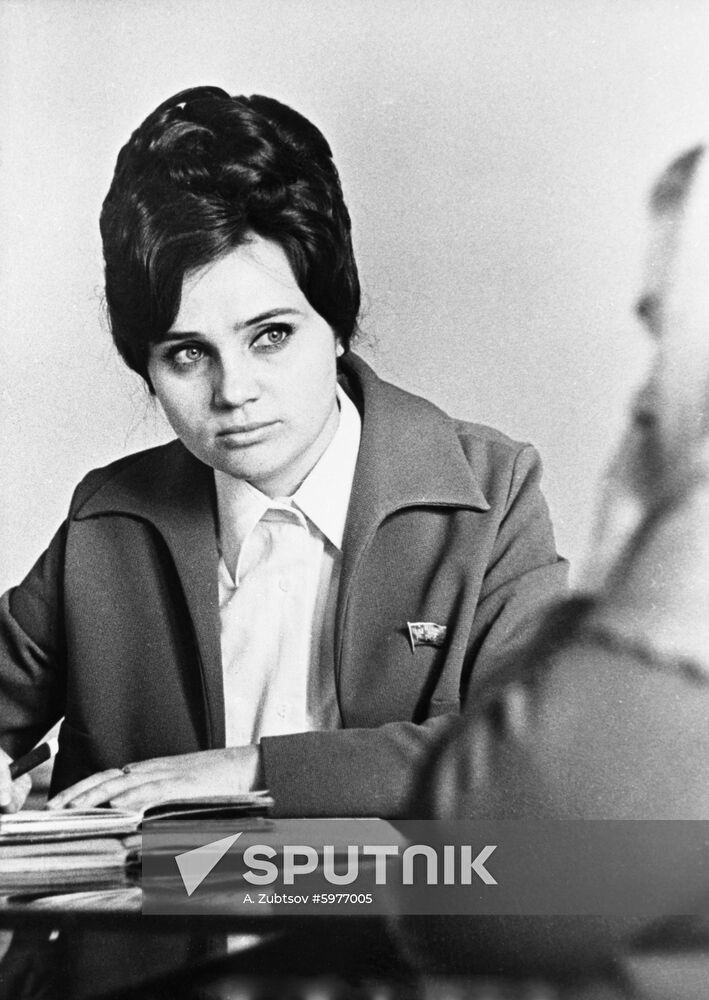 Fitter Lyubov Tarasova of Elektrotochpribor (Precision Electric Instruments) Plant in Omsk