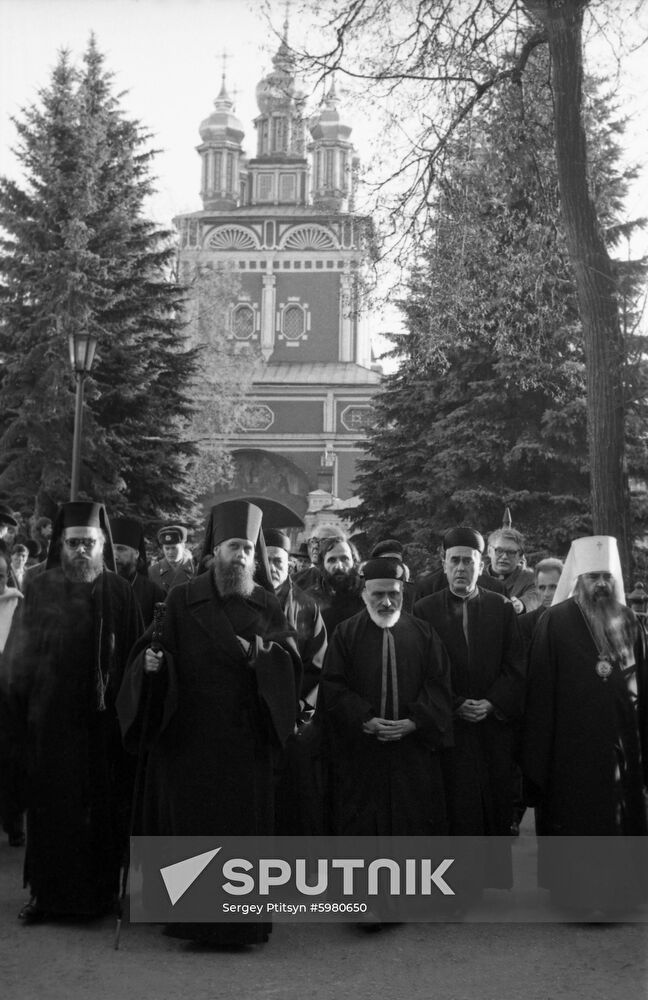 Maronite Catholic patriarch Nasrallah Boutros Sfeir visits USSR