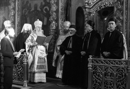 Maronite Catholic patriarch Nasrallah Boutros Sfeir visits USSR